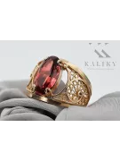 Anillo Rubí Oro rosa antiguo original de 14k Estilo vintage vrc057r